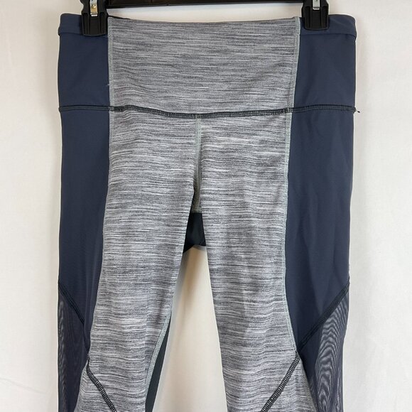 Lululemon Leggings 6 Gray Heather Space Dye Mesh Details Zipper Pocket - Picture 2 of 12